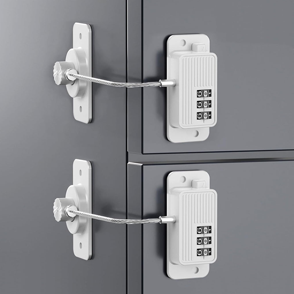 Heavy Duty Combination Refrigerator Lock (2 Pack) - Cabinet Locks Baby Proofing, No Drilling Adhesive Fridge Locks, for Fridge, Cabinets, Drawers, Window and Child Safety Cabinet Lock