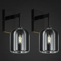Modern Crystal Wall Sconces Set of Two Indoor Black Wall Lamp Vanity Wall Lighting for Bathroom Bedroom Living Room Stair