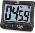 3" Large Display Kitchen Timer - Digital Timer Magnetic Back Loud Alarm On A Rope- Black Cooking Timers For Kitchen Teachers Students Games Kids Meetings -Sports Timers For Workouts Exercise
