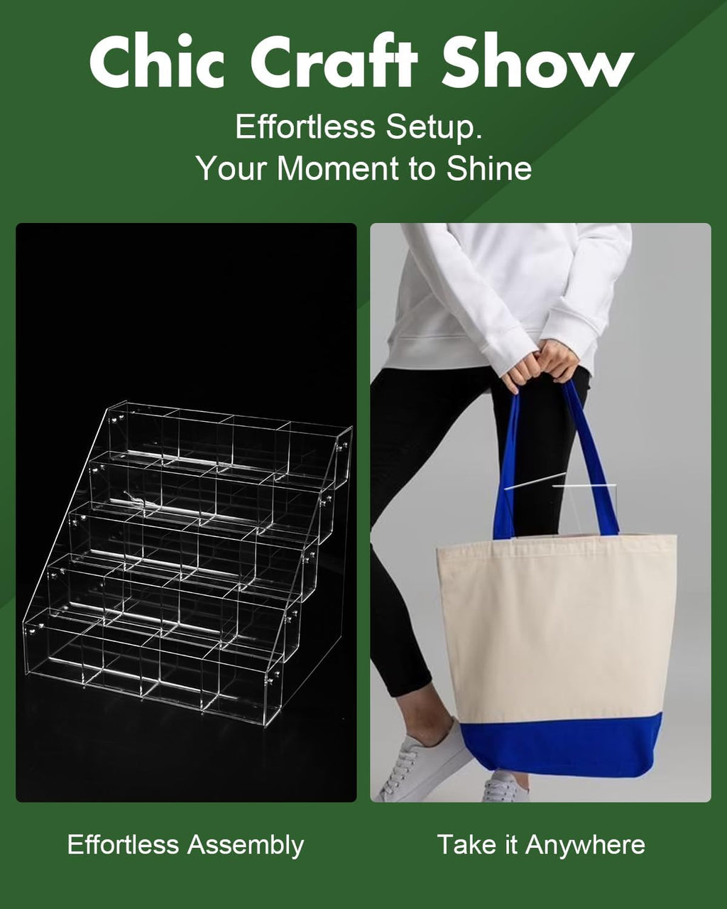 UCEC Sticker Display Stand 5 Tiers Acrylic Stand, 20 Pockets Sticker Holder Display, Versatile Event Organizer for Trade Shows, Retail Stores, and Supplier Meetings
