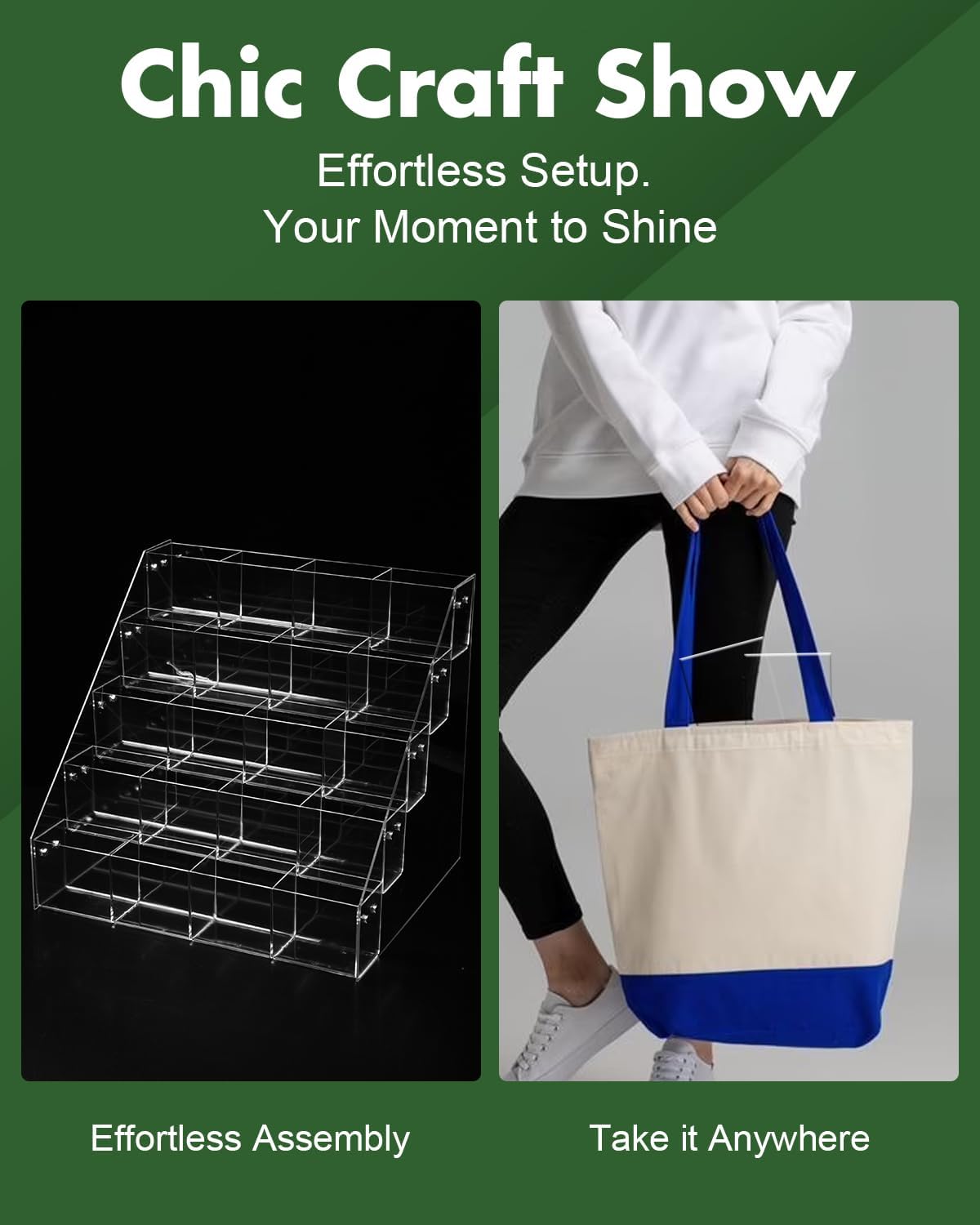 UCEC Sticker Display Stand 5 Tiers Acrylic Stand, 20 Pockets Sticker Holder Display, Versatile Event Organizer for Trade Shows, Retail Stores, and Supplier Meetings