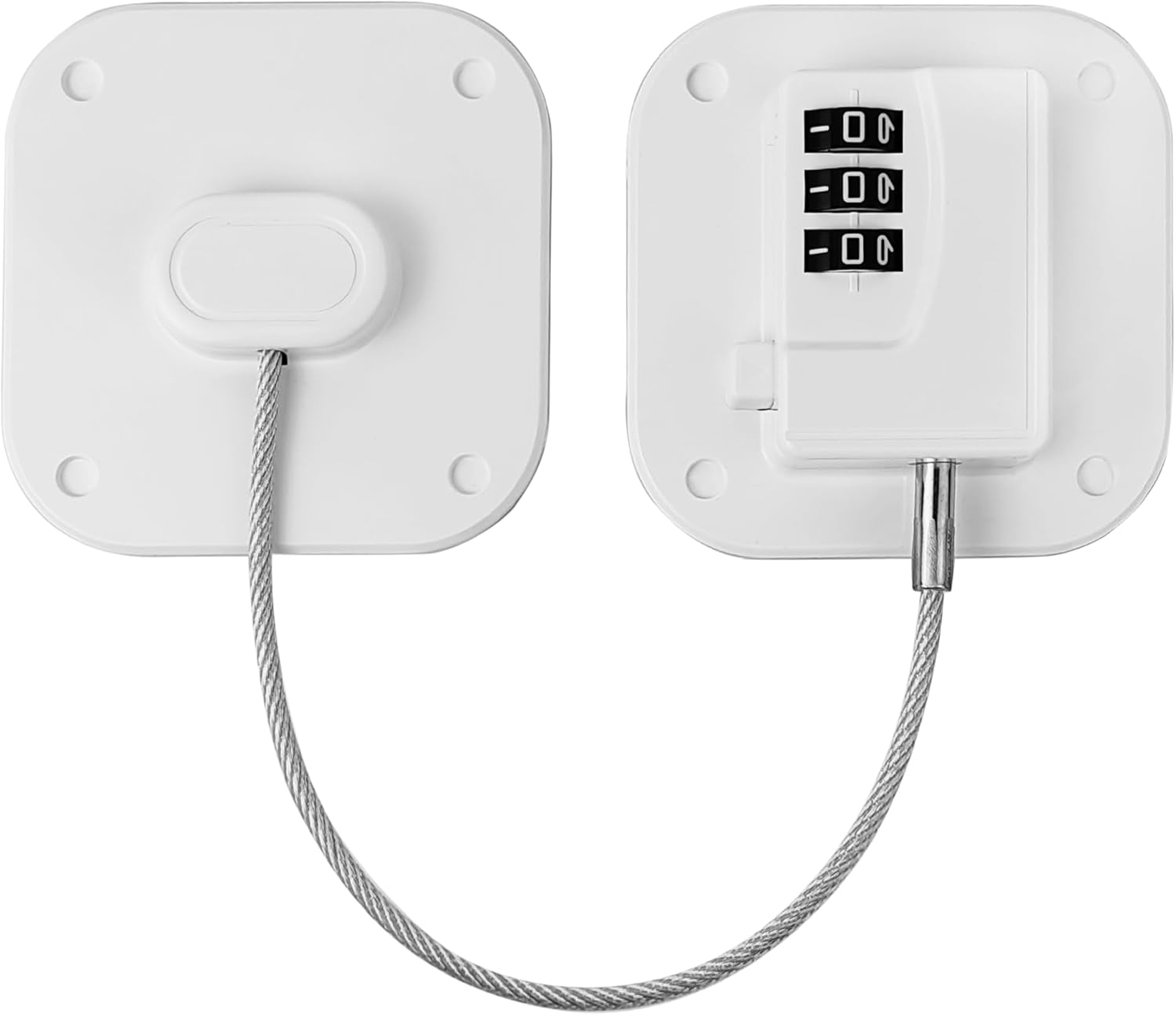 Refrigerator Lock - Heavy Duty Fridge & Freezer Safety Latch for Babies & Toddlers, Easy Install Kitchen Cabinet Lock (White, 1)