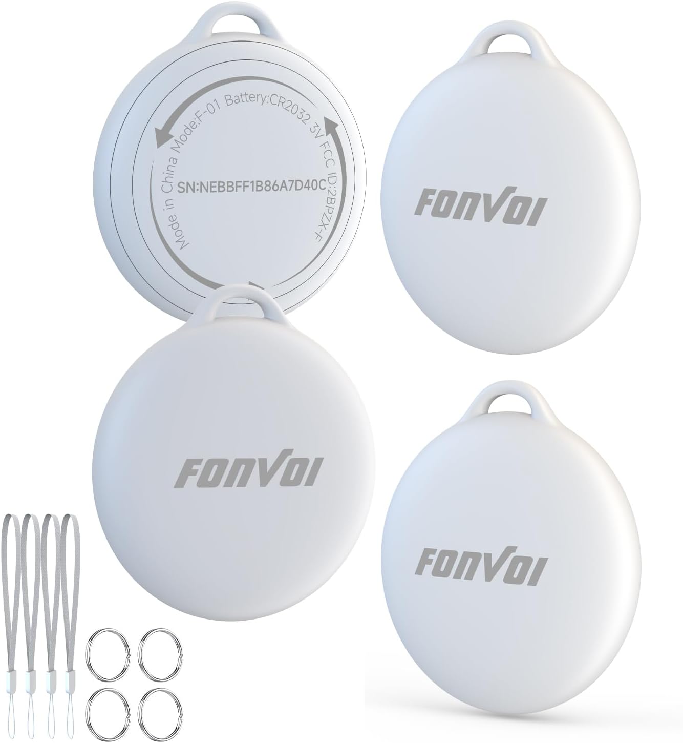 New [Apple MFi Certified] (iOS Only) Air Tags-4 Pack, Bluetooth Tracker for Apple Find My, Replaceable Battery, Key Finder and Item Locator Smart Tag for Keys, Bags, Luggage, Pets, Wallet