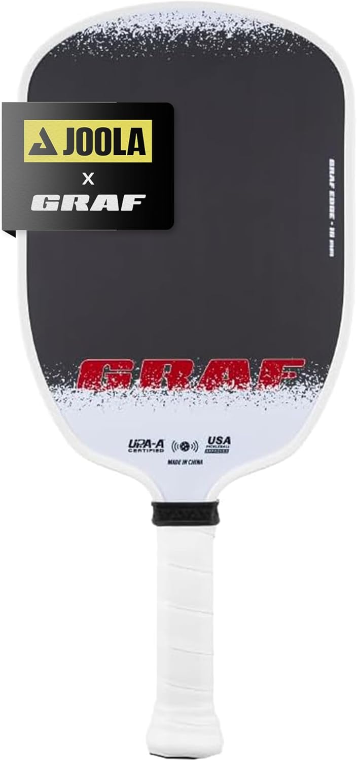 JOOLA GRAF Edge 16mm Pickleball Paddle - Carbon Fiber Pickleball Racket for Increased Spin & Control - Agassi Shape for Power & Precision - UPA-A Certified - USAP Approved - NFC Chip Enabled