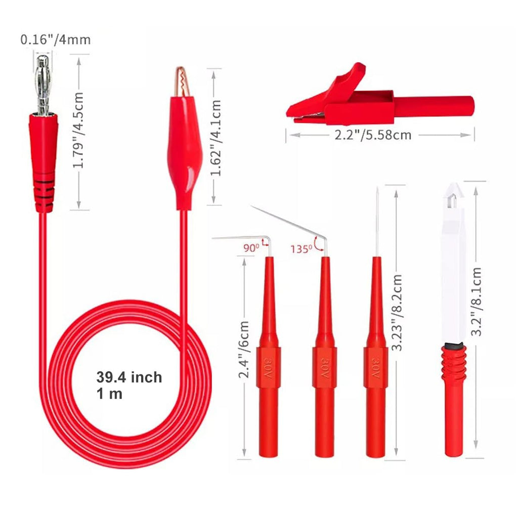 Automotive Test Lead Set, Back Probe Kit 30pcs, Copper Alligator Clips to Banana Plug Test Lead, Multimeter Test Lead Set for Automotive Repair and Diagnostic Circuit Testing