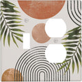 Beautiful Boho Mid Century Large Archs Sun Leaves Plants Wallplates 1 Toggle 1 Duplex Switch Plate Electrical GFCI Faceplate Decorative Light Switch Covers for Bedroom Living Room Decor