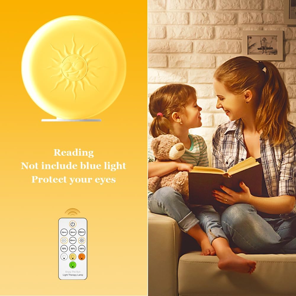 Light Therapy Lamp,2 Major Functions,Activate Mood,Relieve Headache,UV-Free 10000 LUX Treatment Light,20-Level Drightness Fine-Tuning, 4 Timings,Large Glossy Rotatable Stand (RLTL00100)