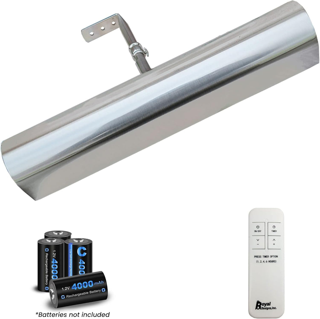 Royal Designs, Inc. Cordless Remote Control LED Picture Light, Dimmable with Timer Function, Brushed Nickel, 10.75 Inches