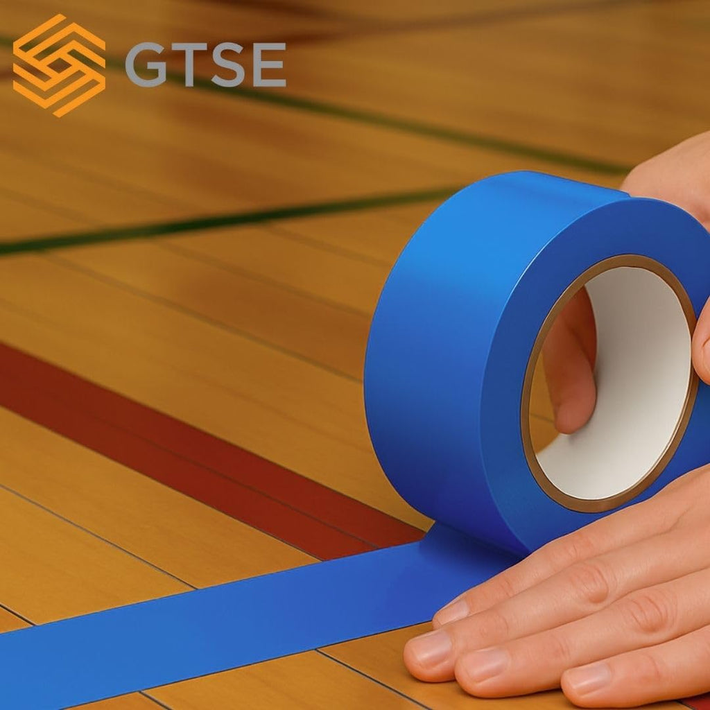 GTSE 2 inch x 108 ft Blue PVC Vinyl Floor Tape, Safety Marking Tape, 6 mil Thick, Suitable for Dance Floors, Gyms, Warehouses, Sports Facilities