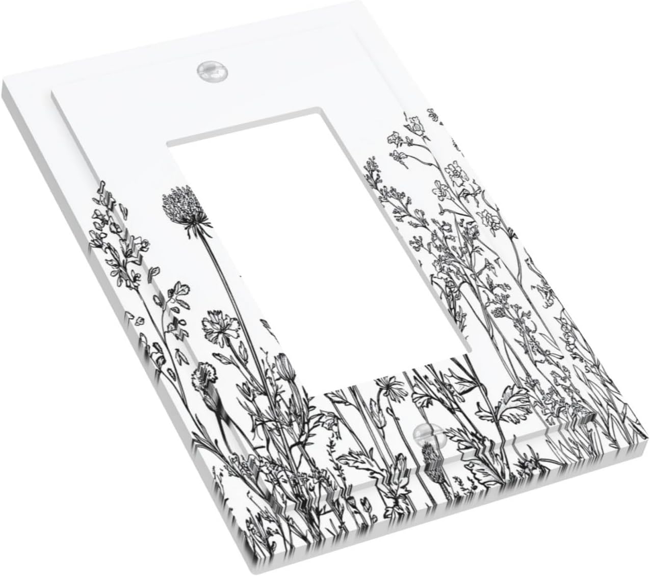 Decorative Outlet Covers Floral Wildflower Rustic Plant Leaves 1 Gang Single Rocker Light Switch Cover Plate Wall Plates Gfci Faceplate For Farmhouse Cabin Decor