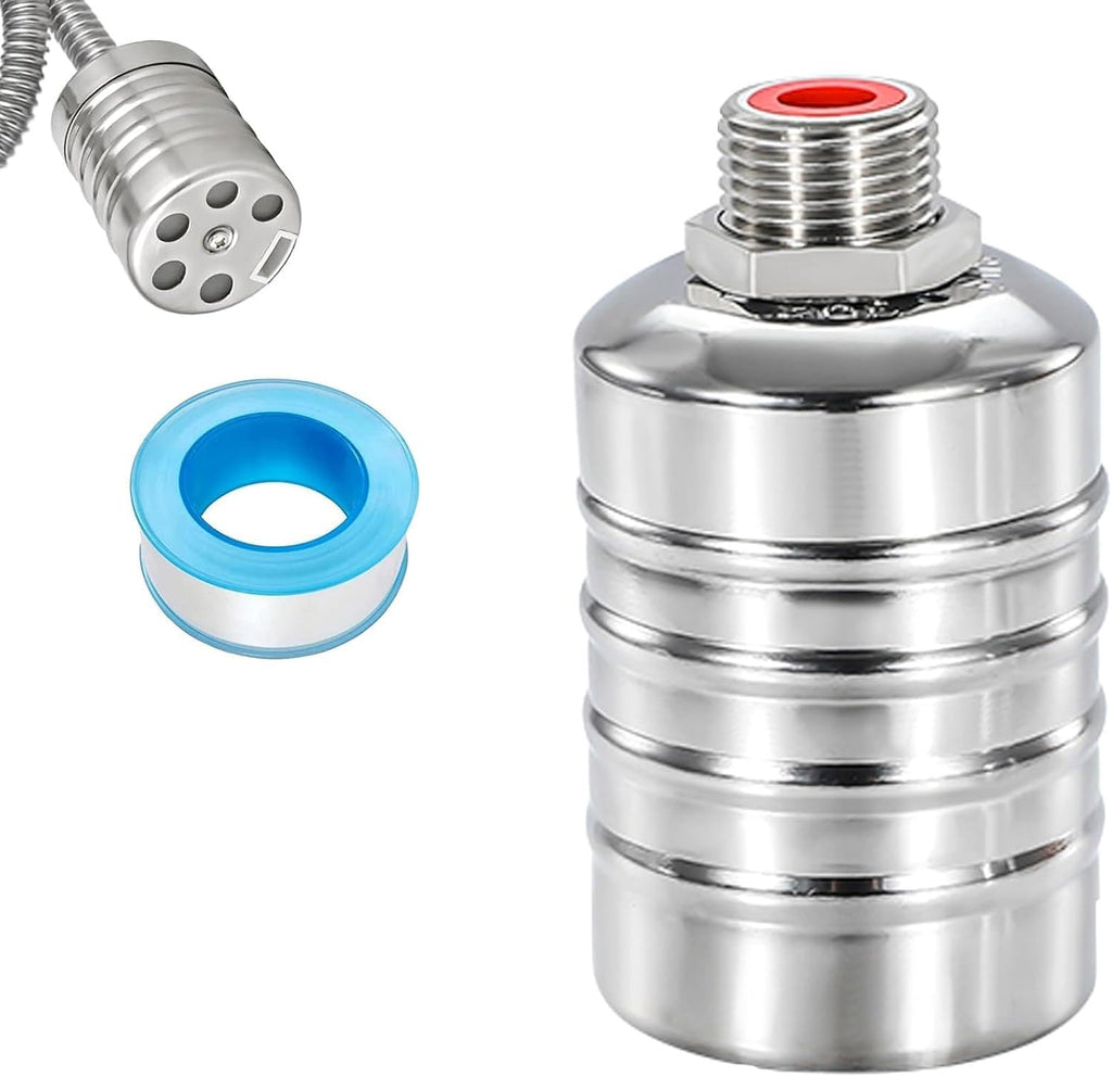 1/2 Inch Water Float Valve 304 Stainless Steel Automatic Water Level Control Valve No Need Electricity Water Level Controller Auto Fill Shut Off Mini Float Valve for Water Tank,Pool,Pond,Tower
