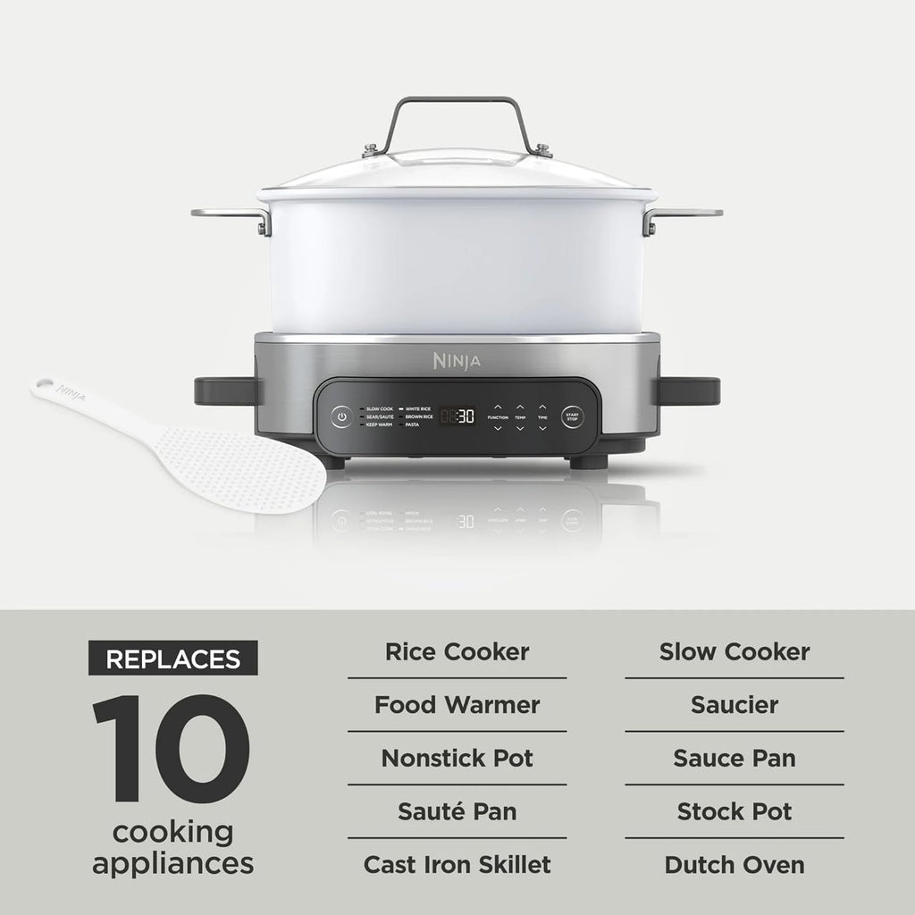 Ninja Foodi PossibleCooker 6.5Qt PRO Plus 10-in-1 Smart Cook System - Multi-Function Rice Cooker, Slow Cooker, Sous Vide with Thermometer - Electric Pot for Kitchen Appliances (6.5 QT)