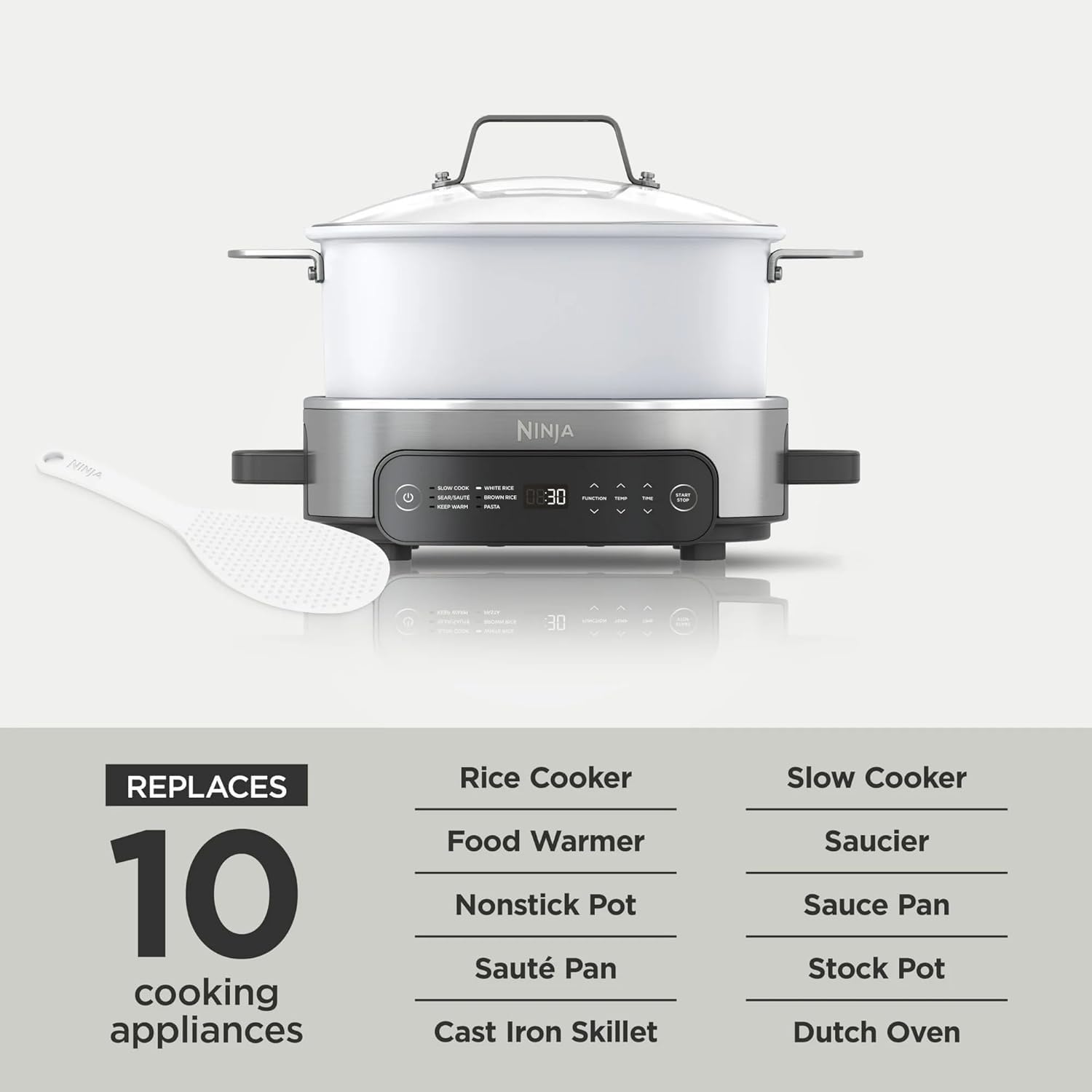 Ninja Foodi PossibleCooker 6.5Qt PRO Plus 10-in-1 Smart Cook System - Multi-Function Rice Cooker, Slow Cooker, Sous Vide with Thermometer - Electric Pot for Kitchen Appliances (6.5 QT)