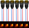 6pcs Yellow Indicator Pilot Light 110VAC Mounting Hole Size 10mm(Flame Retardant Plastic Shell)