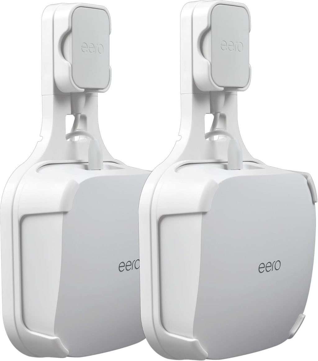 Wall Mount Holder for EERO Pro 6 Mesh WiFi System, Space Saving Outlet Wall Mount Bracket for EERO Pro 6 Router with Cord Management and Easily Moved(2 Pack)