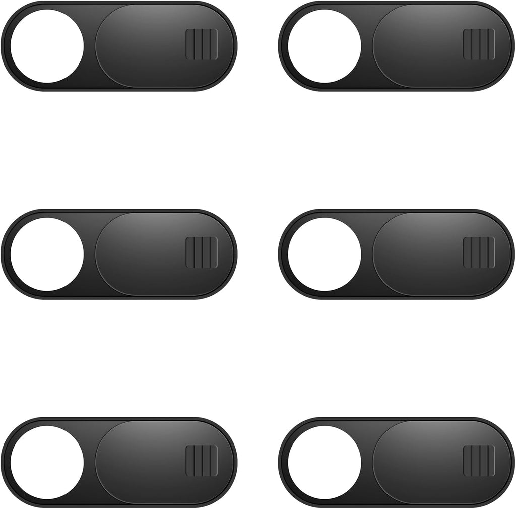 Laptop Camera Cover Slide, Camera Cover, 6 Pack Ultra Thin Webcam Cover Slide for Laptop, Desktop, PC, Tablet, Smartphone, Protect Your Privacy and Security(Black)