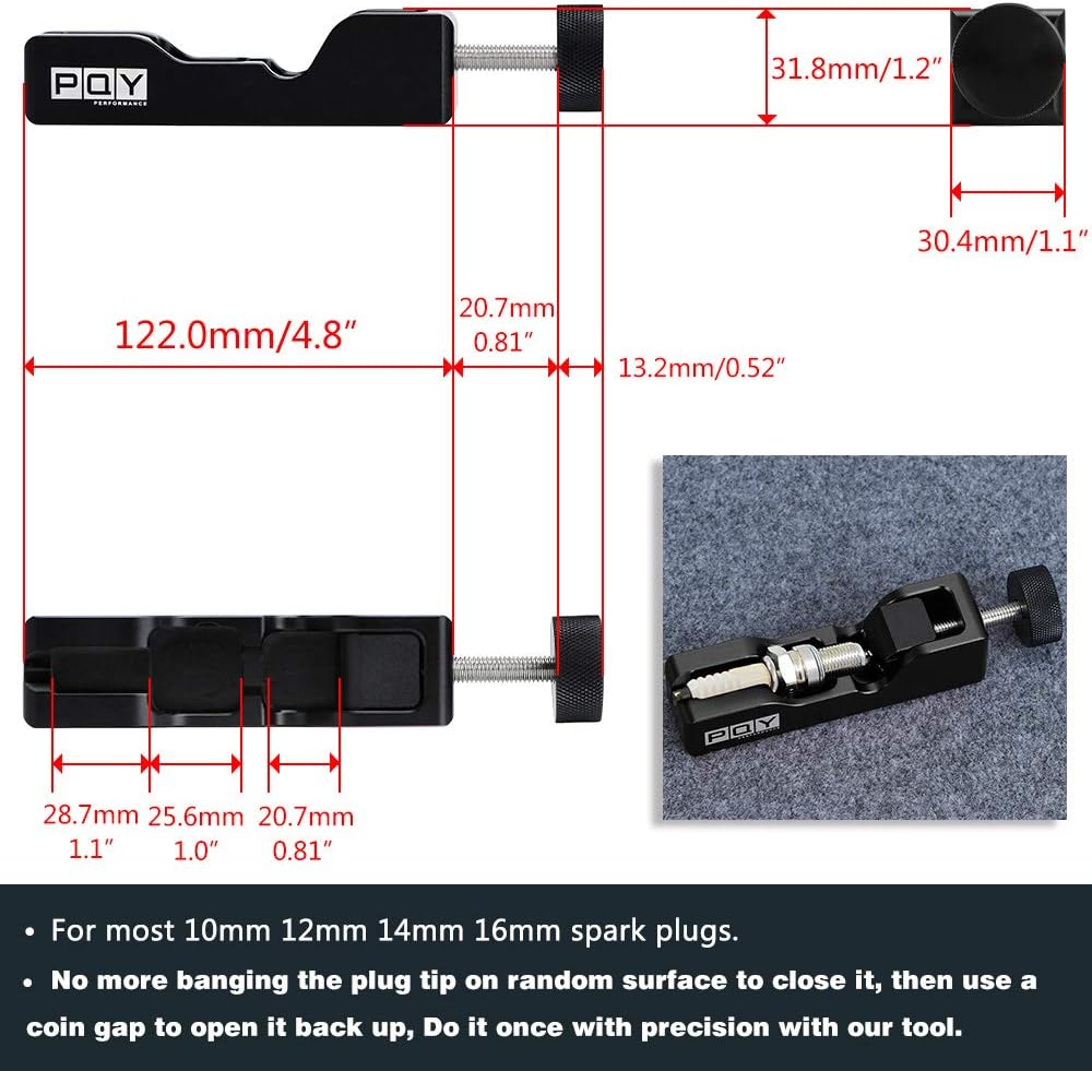 Universal Spark Plug Gap Tool with 32 Blades Steel Feeler Gauge for Most 10mm 12mm 14mm 16mm Spark Plugs Black