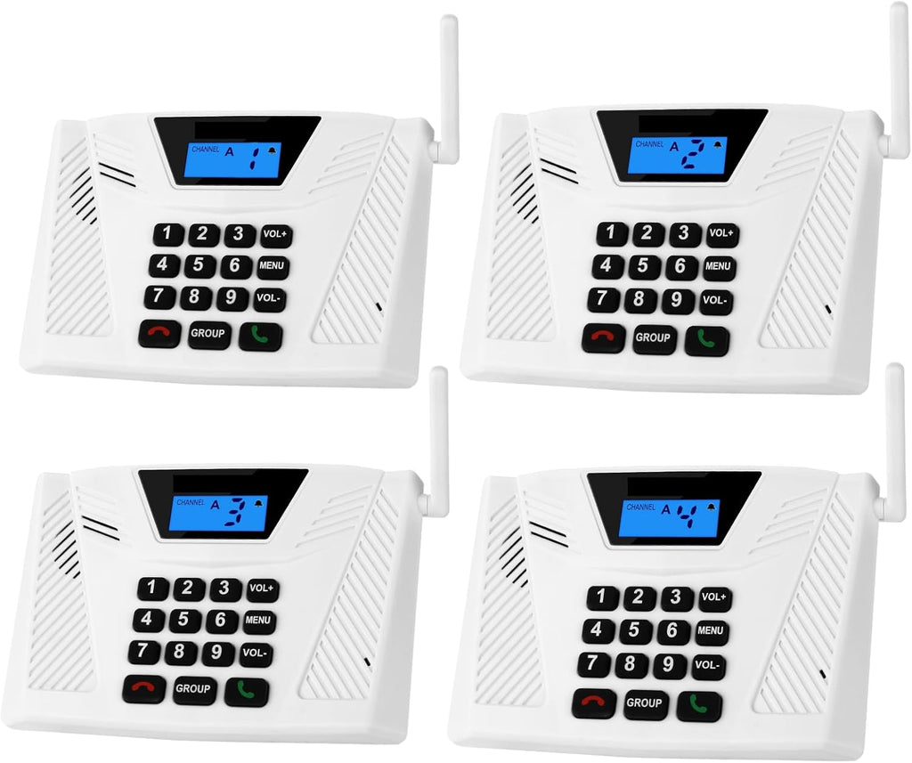 Intercoms Wireless for Home Upgraded, Hands Free Intercom 5300ft, Real-Time Two Way Intercoms for Home with Group Call, Full Duplex Wireless Intercom System for Business Office(4 Pack)