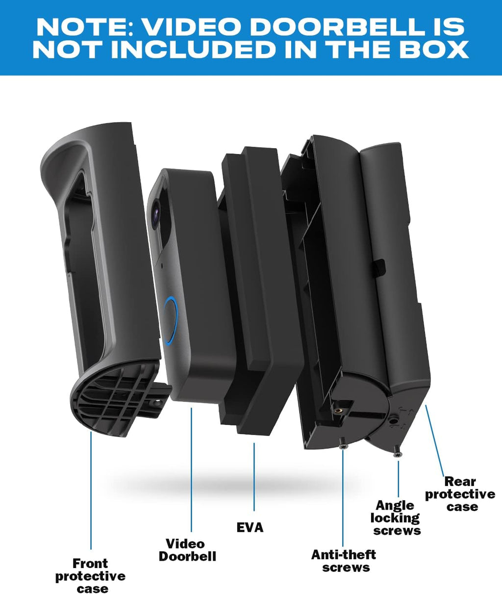 Anti-Theft Video Doorbell Mount，Adjustable 360° Degree Doorbell Angle No-Drill Mount Compatible with Ring Battery Doorbell /Plus/Pro Video Doorbell Upgrade Corner Kit for Houses,Apartments