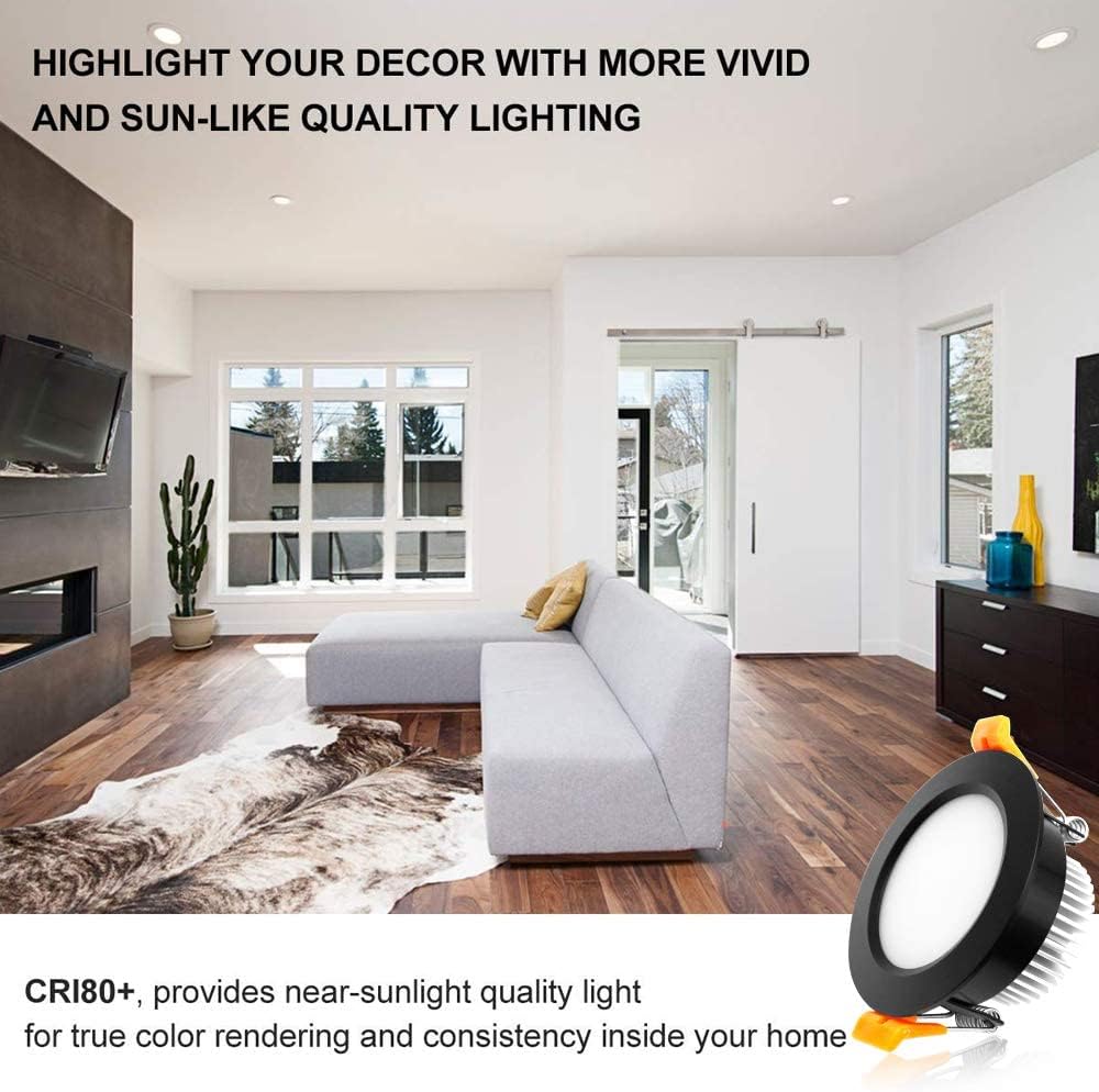 YGS-Tech 2 Inch LED Recessed Lighting, Dimmable Downlight 3W(35W Halogen Equivalent), CRI80, 4000K Natural White Ceiling Light with LED Driver(1 Pack)