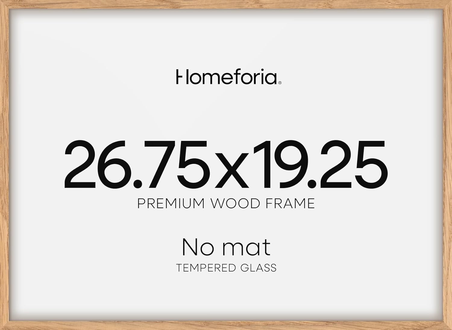 Homeforia 19.25x26.75 Puzzle Frame Wooden, High End Natural Oak 19.25 x 26.75 Picture Frames Light Wood without Mat, 26.75x19.25 Frame for Wall, 19.25by26.75 Frames, Tempered Glass, Wall Kit, Set of 1