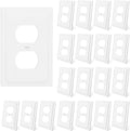 Outlet Covers Wall Plate Electrical Outlet Cover Plates Dual Receptacle Outlet Faceplate for Light Switches, Smart Switch, GFCI, Dimmers, Receptacle, USB Outlet (20 Pack, 1-Gang 4.88X3.18 Inch)