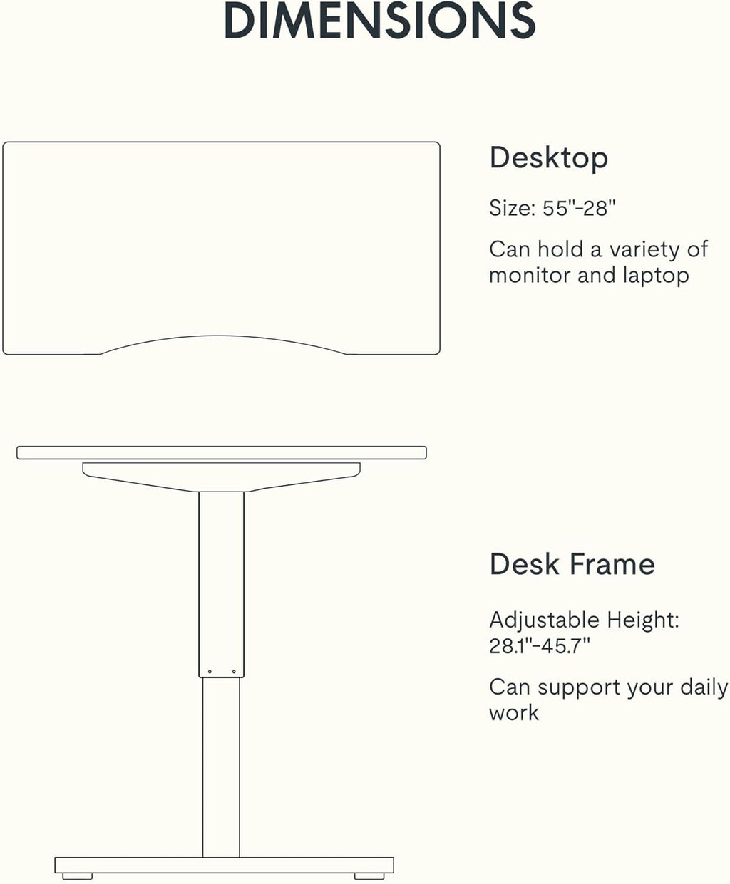 FLEXISPOT EN1 Bamboo Standing Desk, 55 x 28 Inches Whole-Piece Electric Height Adjustable Desk for Home Office (Black Frame + Bamboo Curved Desktop, 2 Packages)