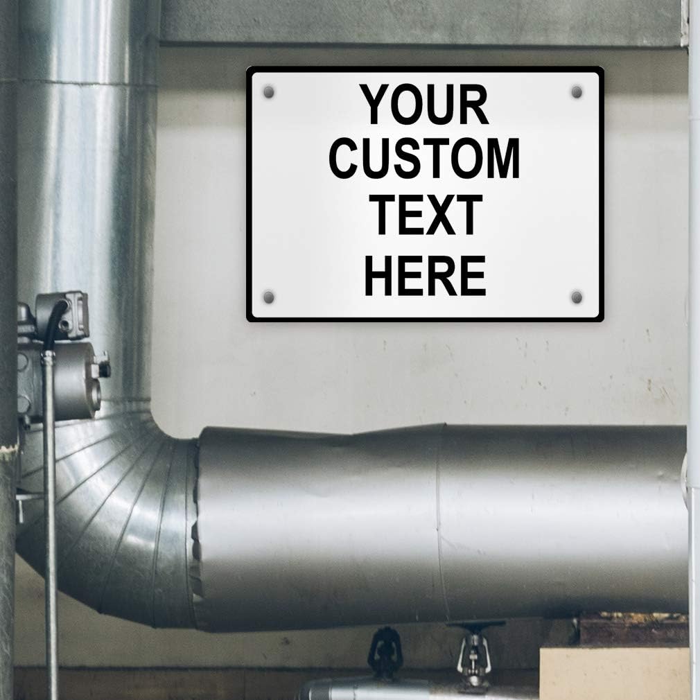 Aluminum Weatherproof Metal Sign Multiple Sizes Custom Personalized Text Here White Black Traffic Regulation Horizontal Street Signs 14x10Inches
