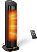 Space Heater Large Room, 23" Space Heaters for Indoor Use, 1500W PTC Ceramic Electric Heater with Thermostat and Remote, 80° Oscillation, 12H Timer, Quiet Portable Heater for Office Bedroom