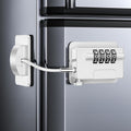 Child Proof Fridge Locks with 4 Code Password, Refrigerator Combination Latch for Kids, Toddlers and Adults, Baby Proofing Freezer Door Lock for Cabinets and Drawers, Oven, Windows (White-1Pack)
