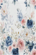 Elegant Watercolor Pink Blue Flowers Floral 1-Gang No Device Blank Wallplate Electrical Light Switch Covers Decorative Receptacle Face Plate Cover for Bathroom 5 X 3 IN