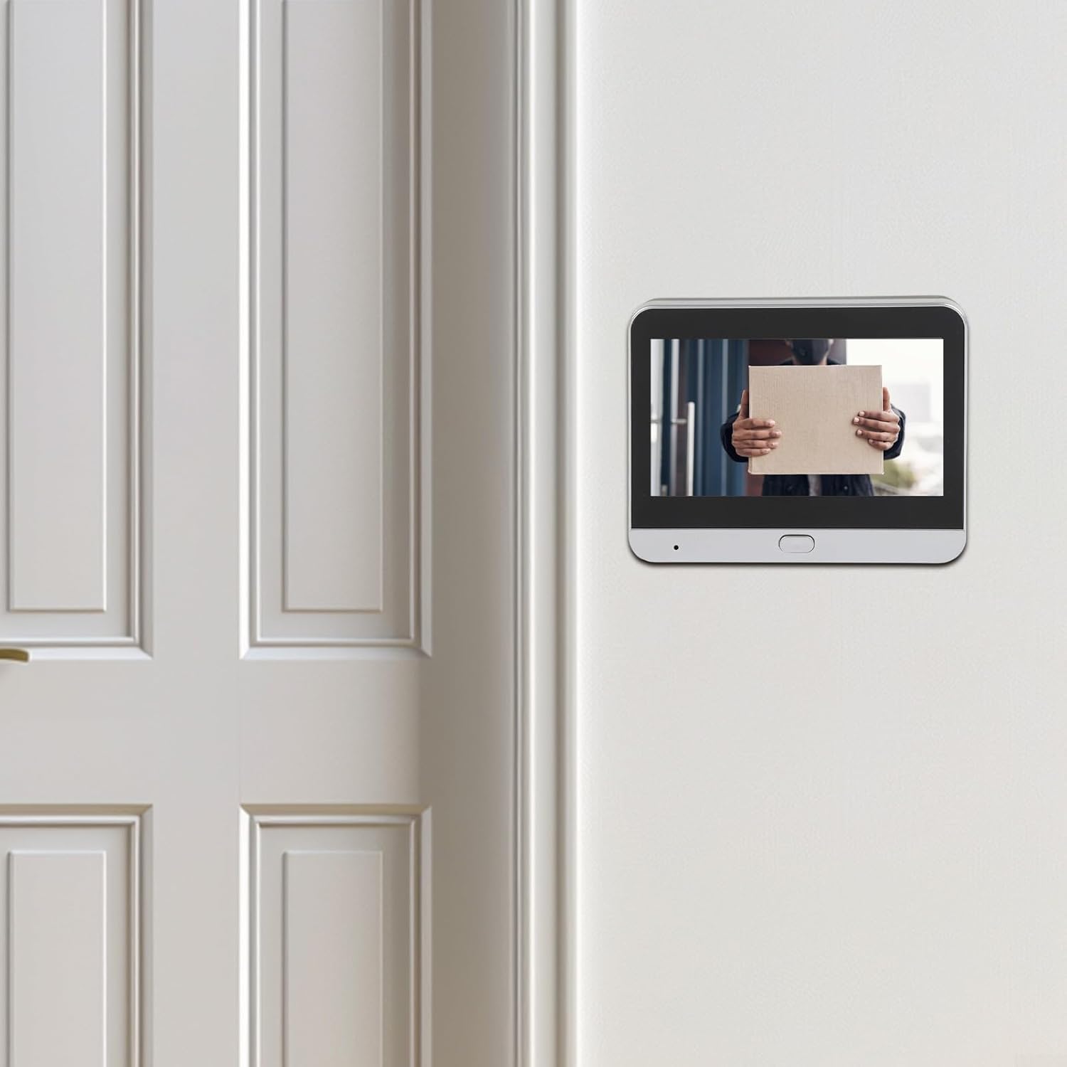 Smart -Video Doorbell Camera,Digital Door Peephole Camera with 4.3 Inch Color LCD,1080P Wide Angle Lens,PIR Motion Sensor,Wireless 2.4G Connectivity,-Night Vision,Rechargeable 5000mAh Battery