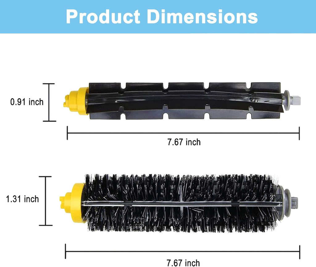 Roomba 676 Replacement Parts for iRobot Roomba 600 Series 676 694 675 692 695 677 671 655 645 690 680 660 650 620 614 & 500 Series 595 585 564 Robot Vacuum Cleaner, 2 Bristle & 2 Beater Brush