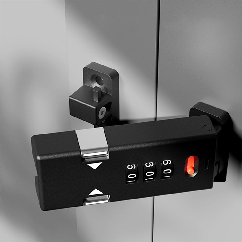 Cabinet Lock，Barn Door Latches,3-Digit Combination Security Locks,Combination Security Lock,for Office File Cabinet,Drawers,Locker,Small Door,Cupboard (1, Black_180 Degree)