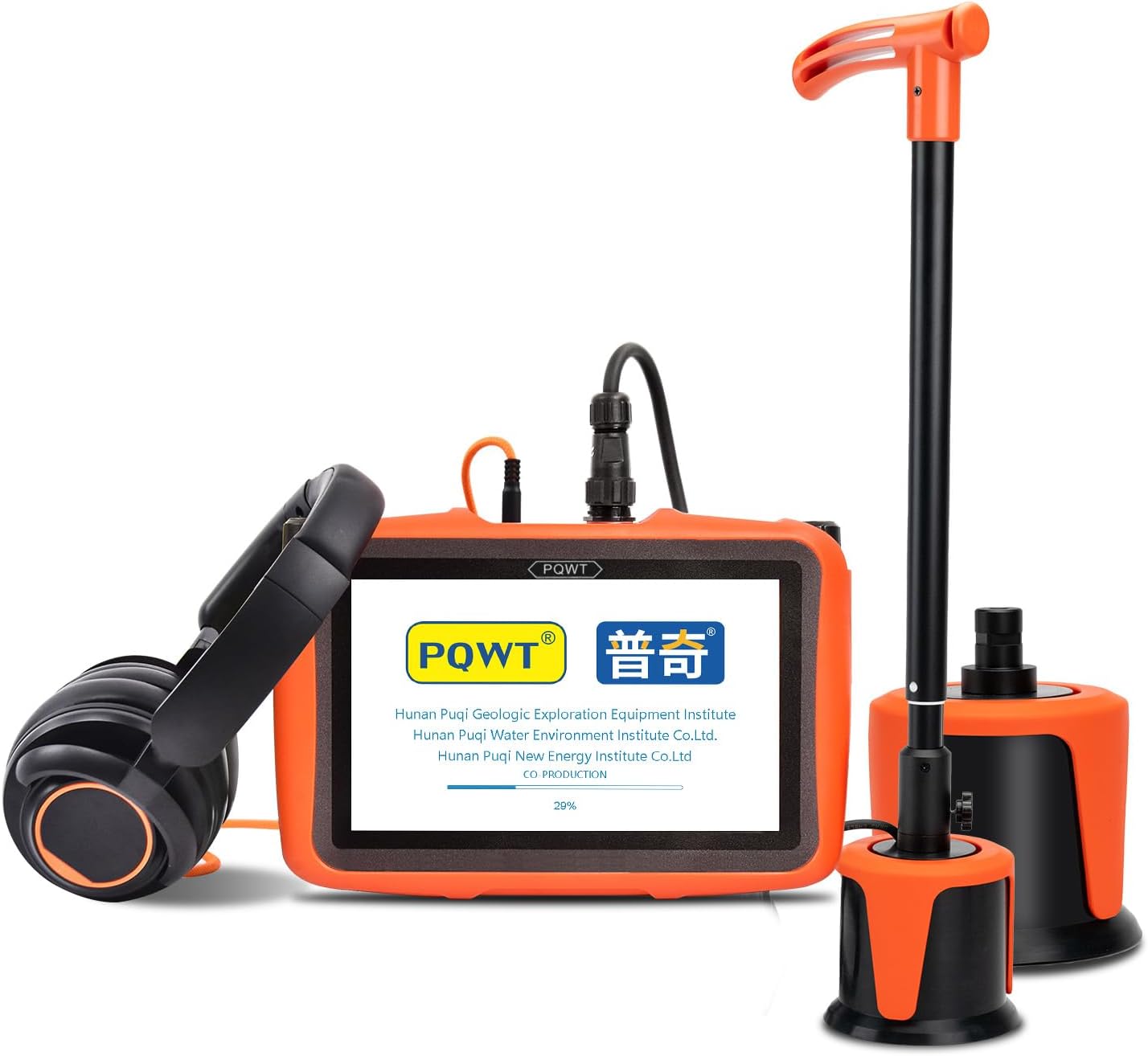 PQWT L6000 Underground Water Leak Detectors Indoor Outdoor Wall Water Pipe Detector Machine Multi Sensor Acoustic Pipeline Leakage Detection Kit Noise Reduction Headphone Smart Touchscreen Carry Case