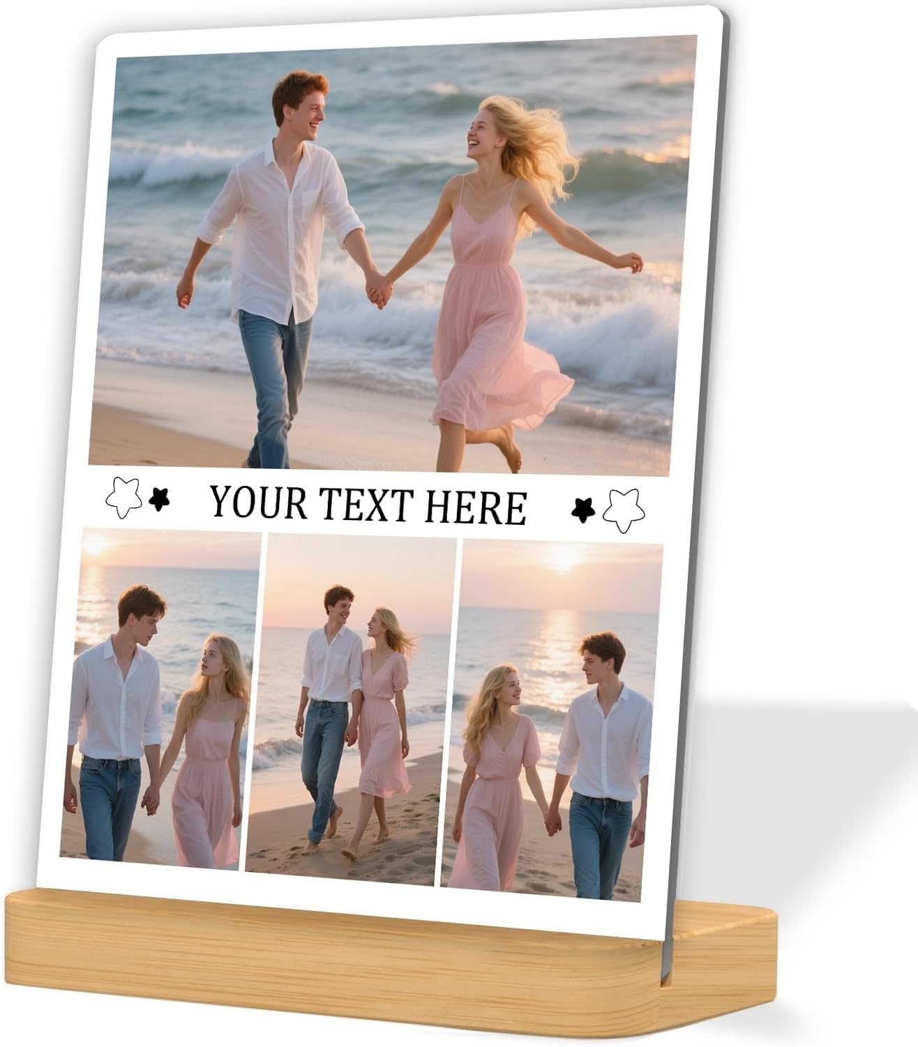 Custom Metal Photo Prints, Personalized Print Photos Frame for Desk, Customize Picture Frames Gifts for friend, remember, Lovers, Family Home