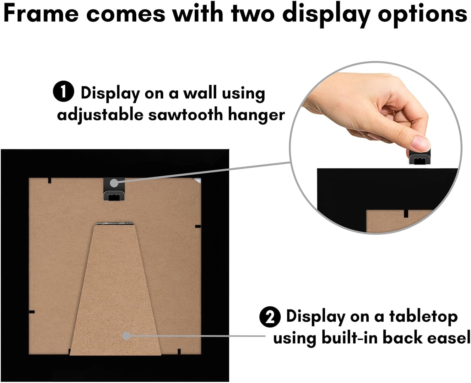 Americanflat 5x5 Picture Frame with Shatter-Resistant Glass - Signature Collection - Gallery Style Frames Made of Engineered Wood - Square Frame for Tabletop and Wall Display - Black