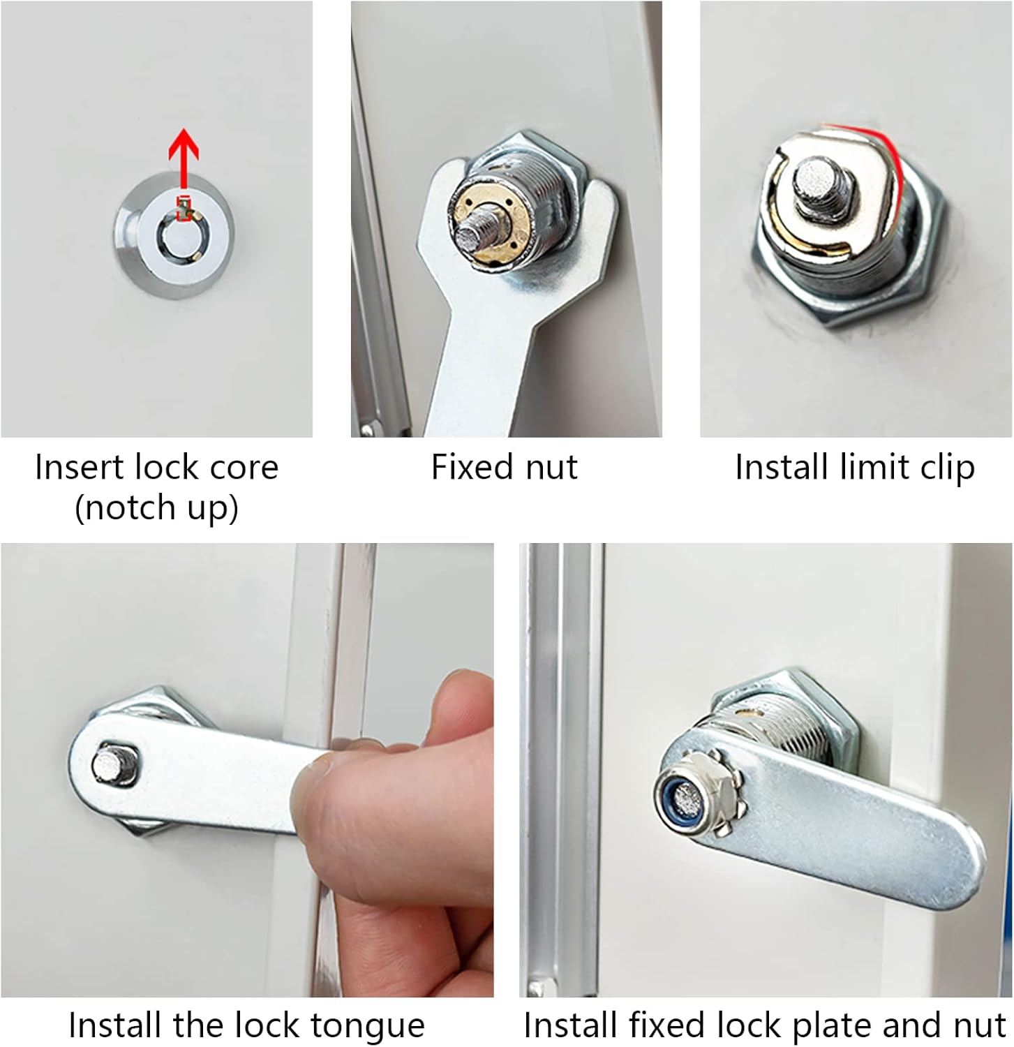 Uenhoy 4 Pack Tubular Cam Lock 1-1/8 Inch Cabinet Cam Lock Set for Tool Box, File Cabinet, Mail Box, Vending Machine, ATM, Keyed Different