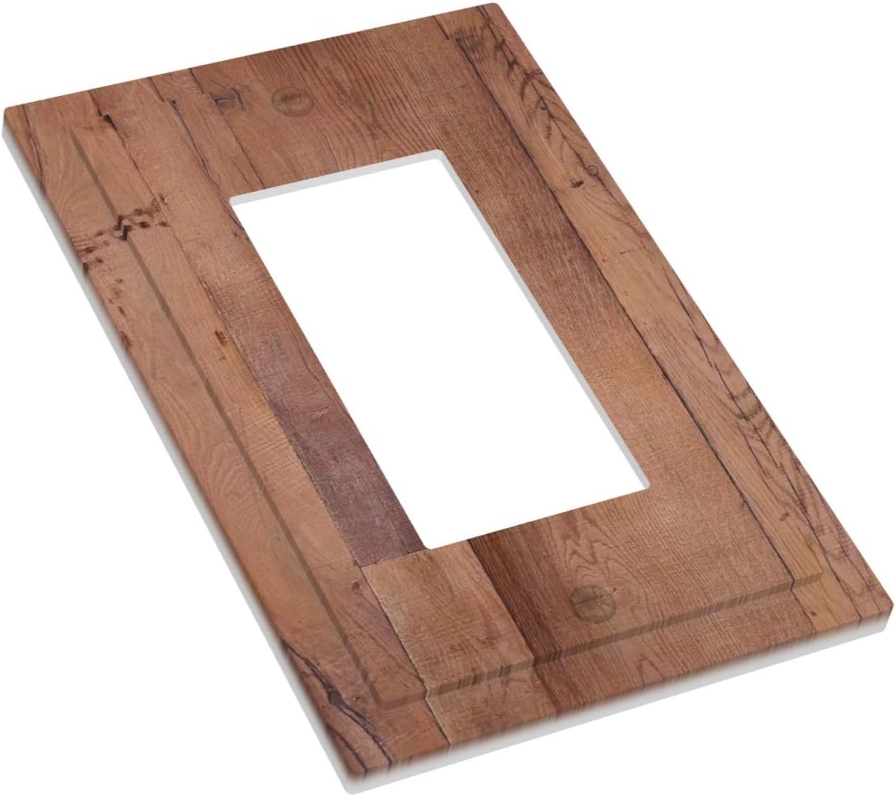 Rustic Brown Dark Wood Texture Printing Decorative Outlet Covers 1 Gang Single Rocker Light Switch Cover Plate Wall Plates Gfci Faceplate For Farmhouse Cabin Decor