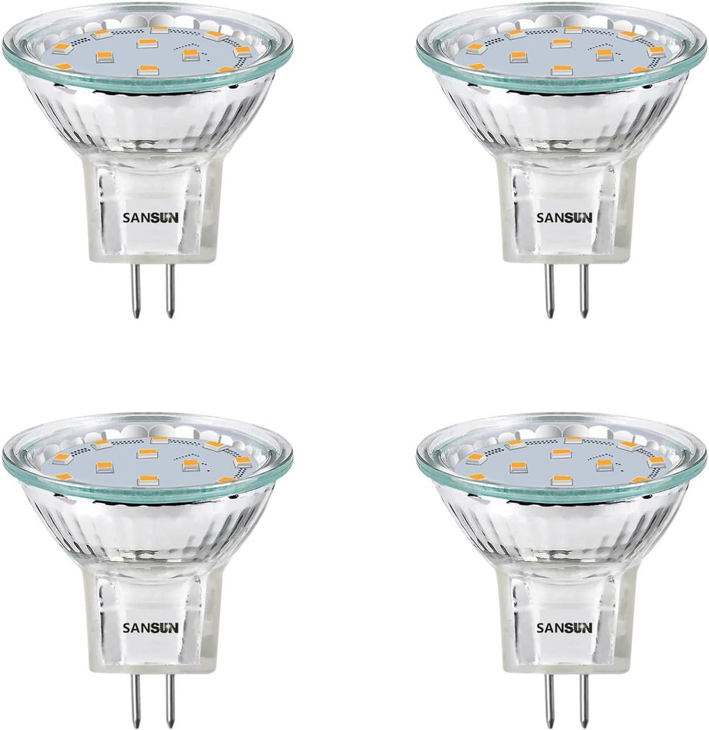 3W MR11 LED Landscape Light Bulbs, Low Voltage 12V 20W Halogen Replacement for Outdoor Landscape Spotlight and Indoor Track Light, GU4 Bi-Pin Base, Soft White 3000K, Non-Dimmable, (Pack of 4)