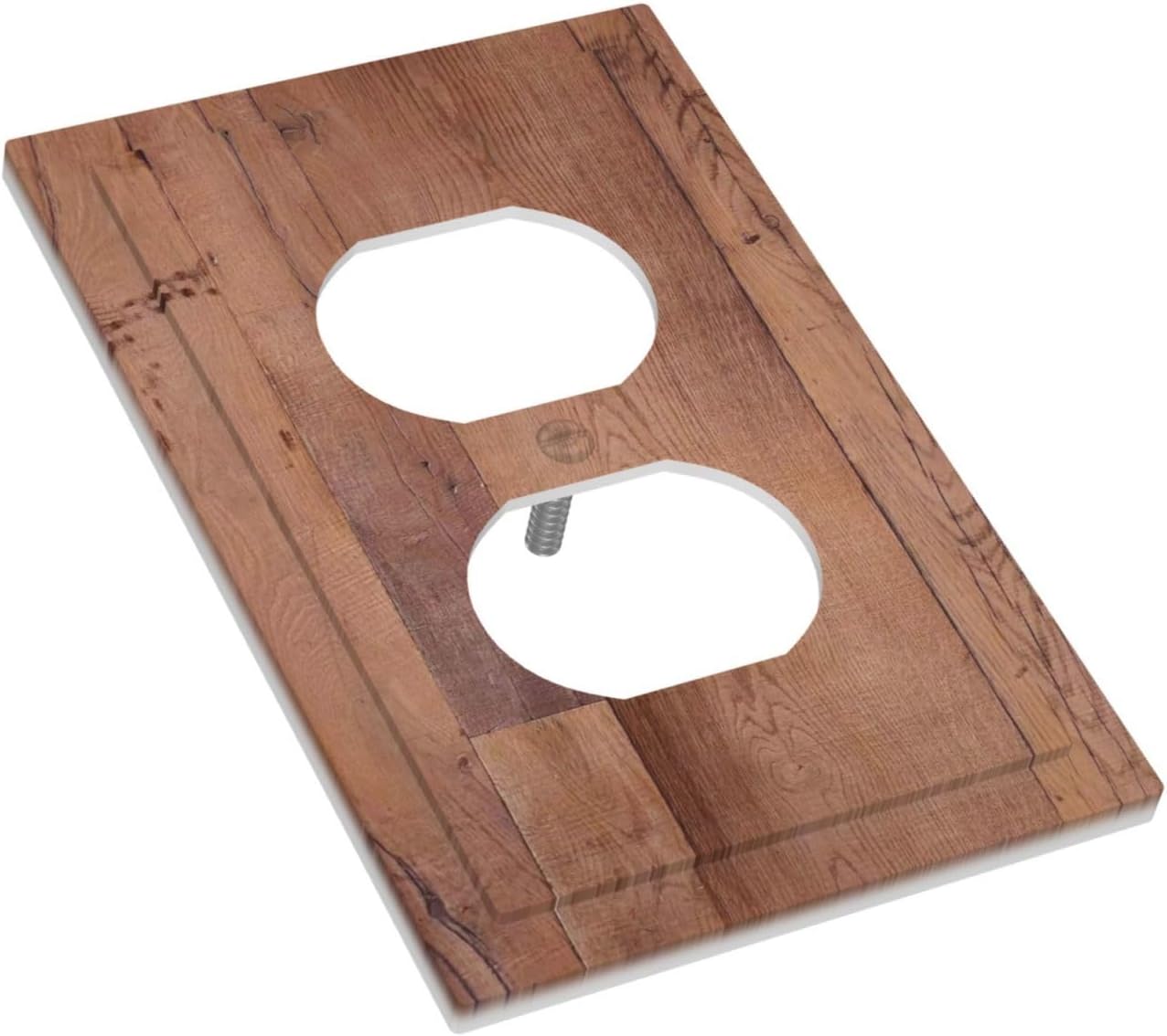 Rustic Brown Dark Wood Texture Printing Outlet Covers 1 Gang Duplex Light Switch Cover Decorative Switch Plates Electrical Receptacle Faceplate Wall Plate For Farmhouse Cabin Decor