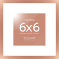 Homeforia Rose Gold Frame 6x6, High End Metal 6 x 6 Square Picture Frames with Mat 4 by 4 Art, 6x6 Photo Frame Matted to 4x4 inch Print, 6by6 Wall or Tabletop Frames, Tempered Glass, Wall Kit, Set of 1