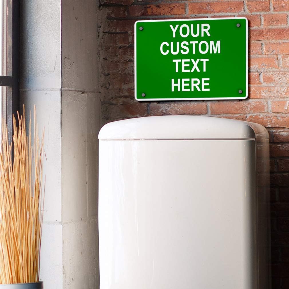 Aluminum Weatherproof Metal Sign Multiple Sizes Custom Personalized Text Here Green White Directions Horizontal Street Signs 24x18Inches