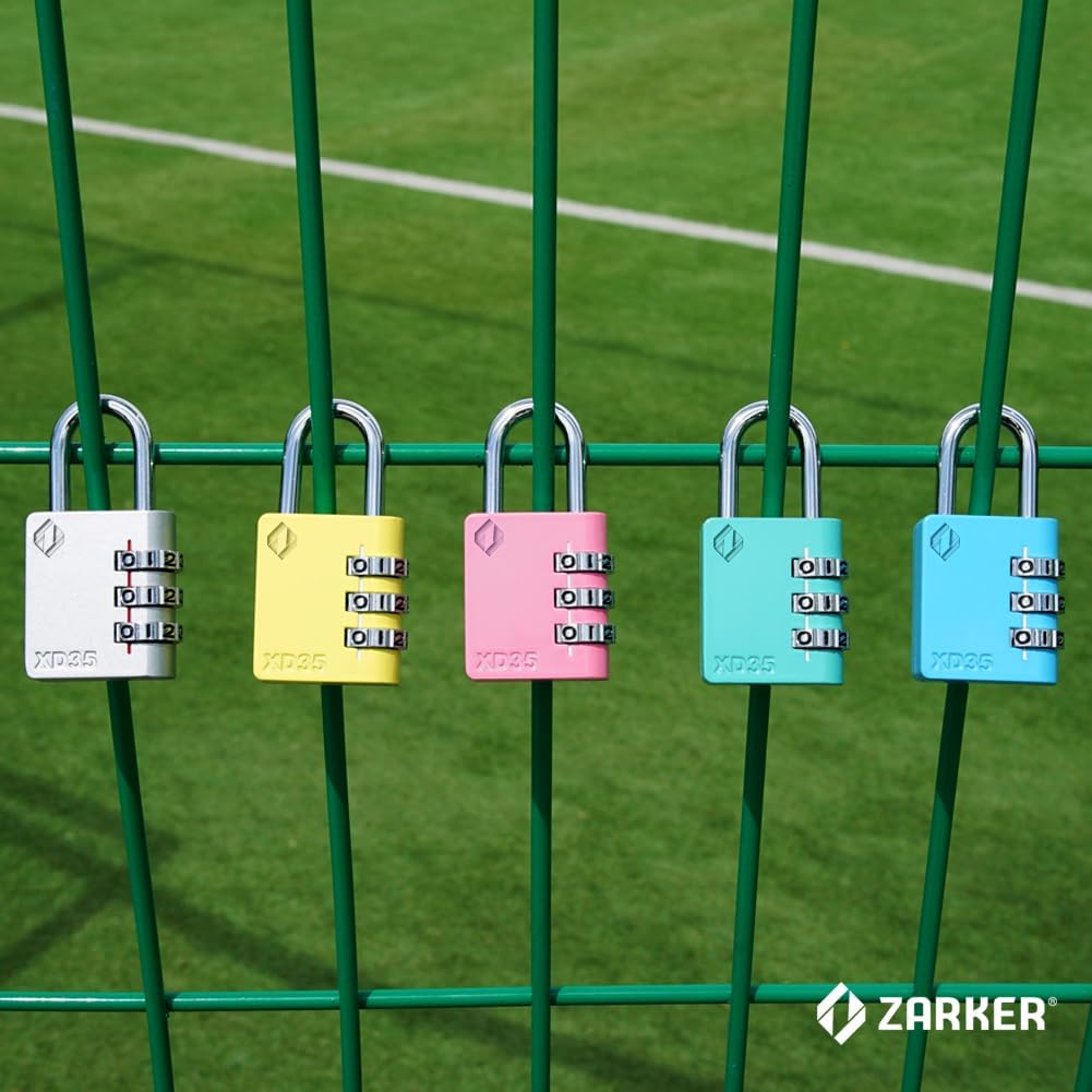 XD35 Combination Lock, 3-Digit Padlock for School, Gym, Sports Locker Lock, Fence, Toolbox, Case, Outdoor, Hasp Storage (1-Pack, Emerald)