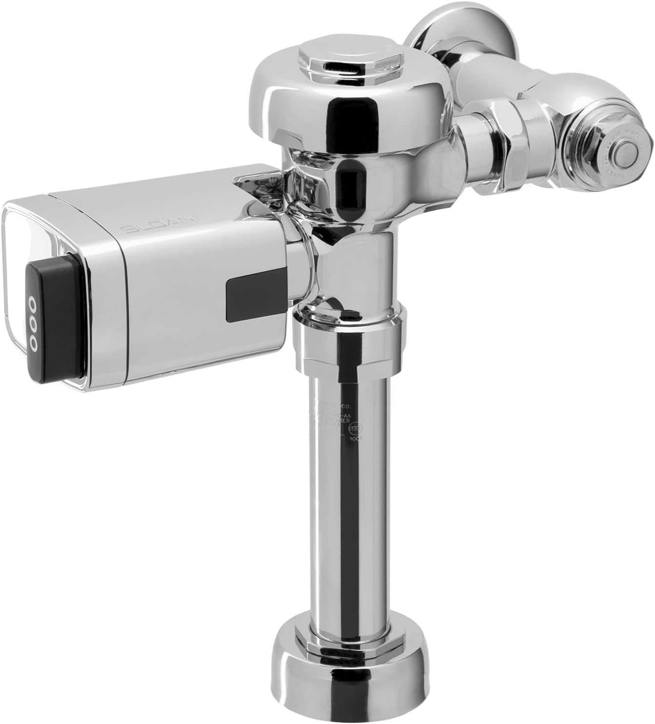 Sloan Regal 111 SFSM Exposed Sensor Water Closet Flushometer, 1.6 GPF Flush Valve - Infrared Sensor w/True Mechanical Override, Single Flush, Fixture Connection Top Spud, Battery Powered, 3980095