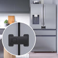 Fridge Locks for Kids, Child Proof Refrigerator Lock, Baby Safety French Fridge Door Lock, Child Cabinet Locks with Strong 3M Adhesive, No Drill, Tool-Free Install (1 Pack, Black)