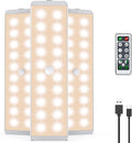 LED Closet Light, 20LEDs Rechargeable Motion Sensor Under Cabinet Lighting, Stick-Anywhere Night Safe Light Bar for Wardrobe,Kitchen-3 Pcs,Warm White