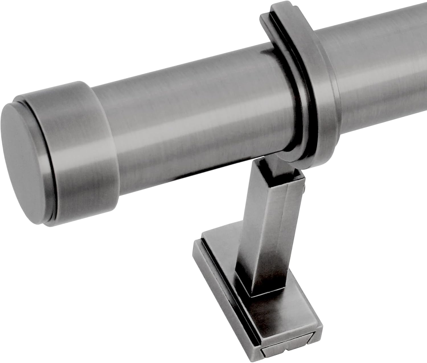 BlastHome® Non-Adjustable Luxury Curtain Rods for Windows, 1 ¼” Rod Set, 6 foot Fixed Length (Two Rods Connect for a Seamless Look), Gunmetal/Pewter