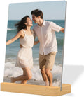Custom Metal Photo Prints，Personalized Your Own Picture Frame, Customize Photo Prints with Wooden Base，Personalized Metal Picture Gift for Lovers，Family，Boyfriend，Friends
