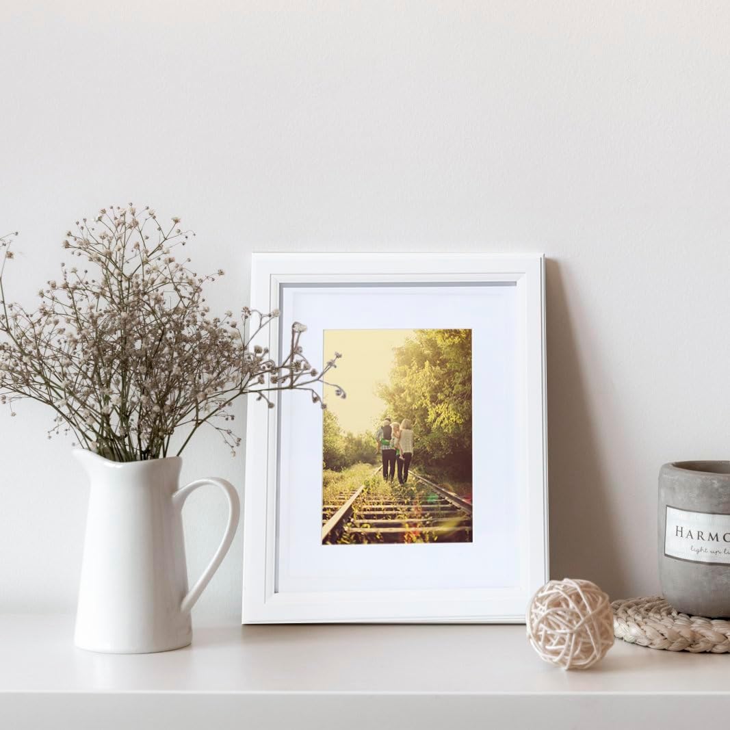 KTKDE 13x19 Picture Frame Set of 5,White Wooden frames, Vertical & Horizontal Wall Hanging for Wall Display,Studio Gallery Photo Frame for Photos, Posters & Art Prints